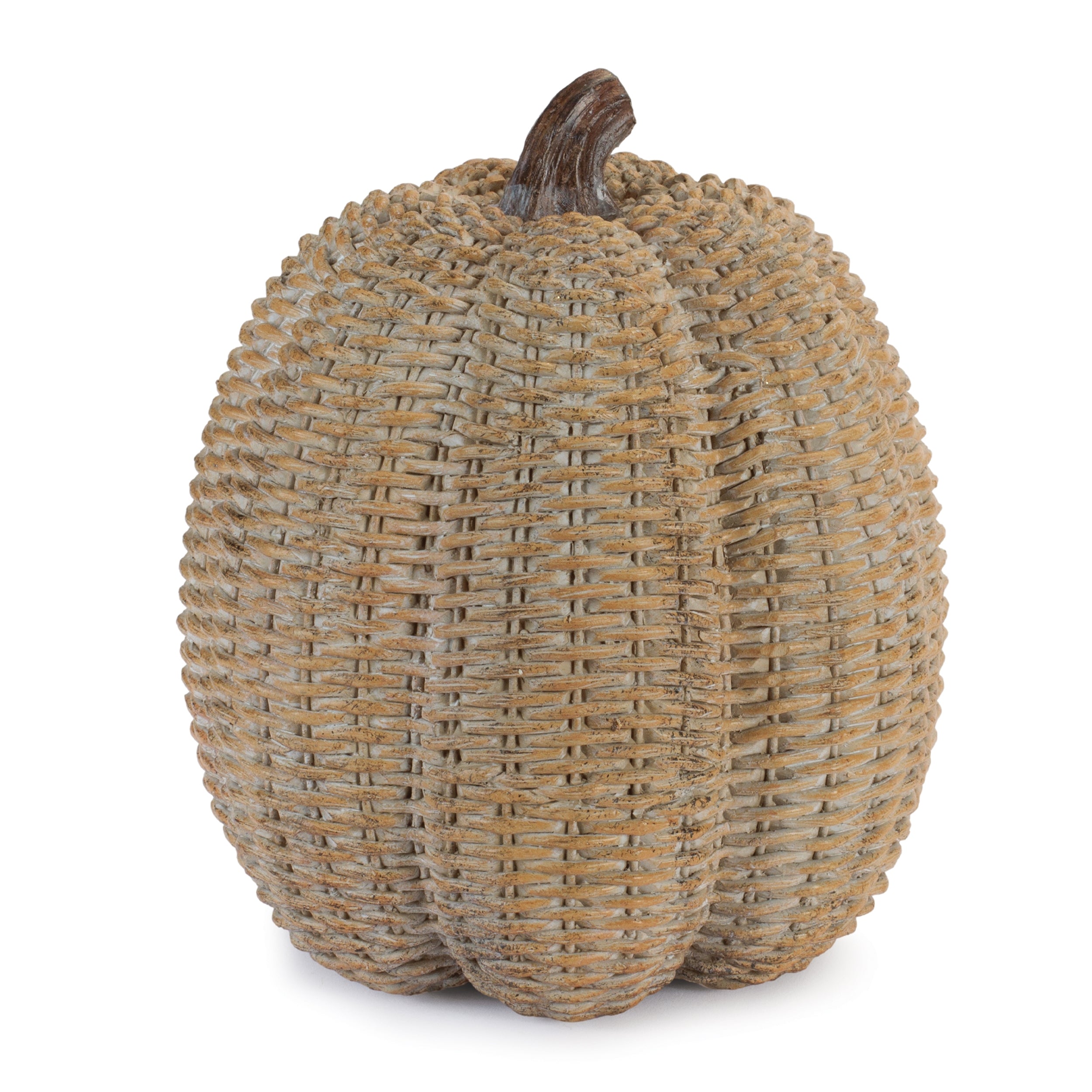 Rattan-Look Resin Pumpkin