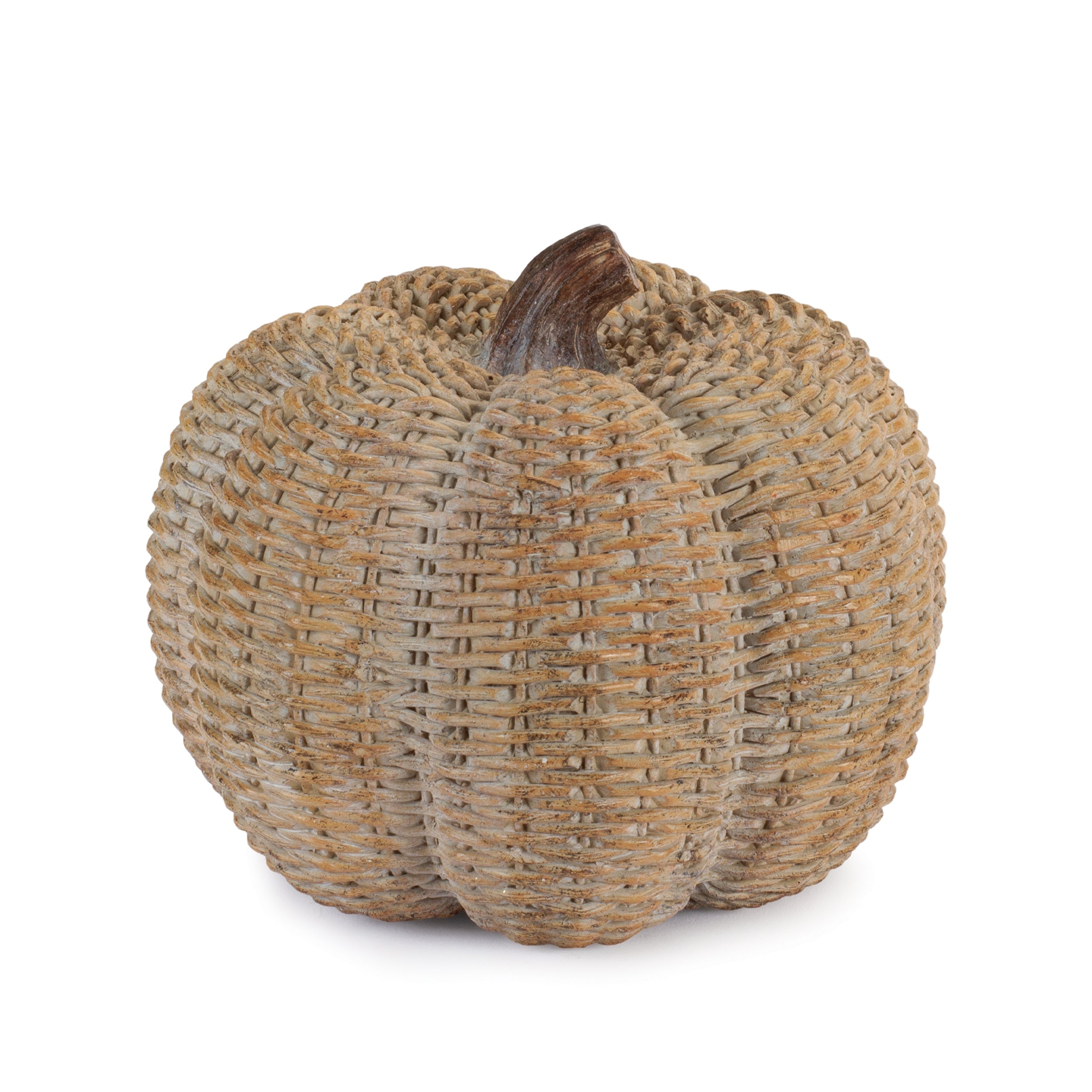 Rattan-Look Resin Pumpkin