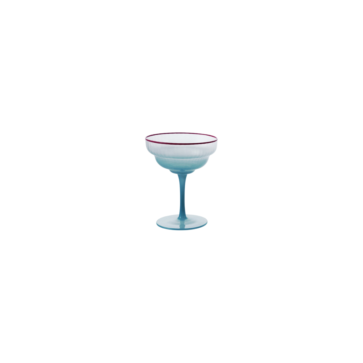 4oz Fluted Stemmed Coupe Glass with Ombre Rim