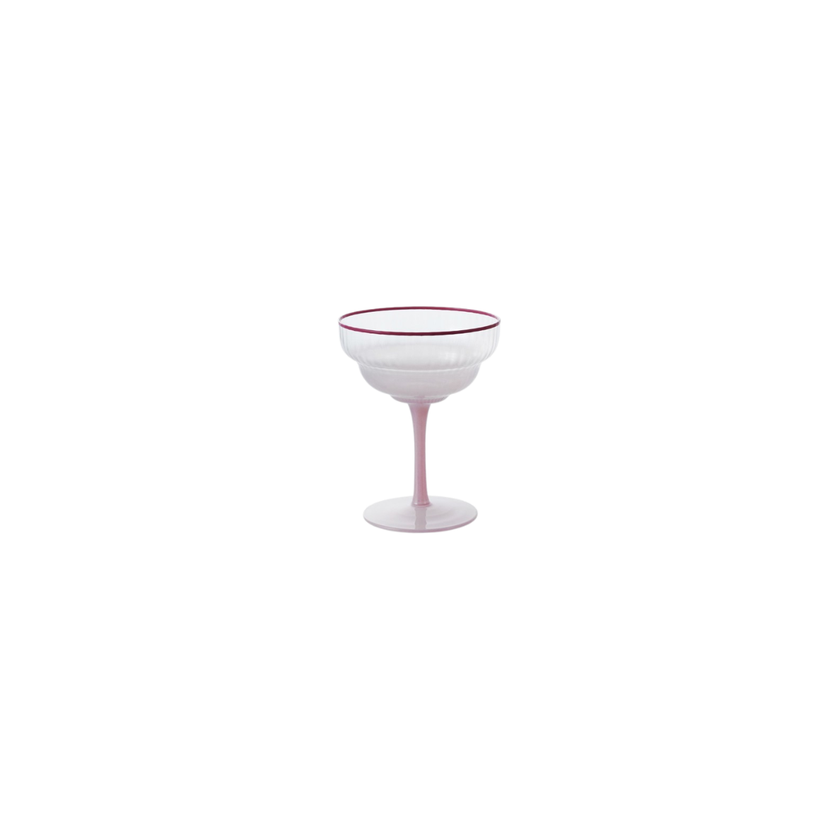 4oz Fluted Stemmed Coupe Glass with Ombre Rim