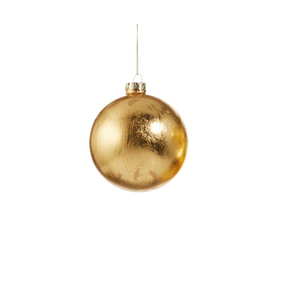 4" Gold Leaf Glass Ornament