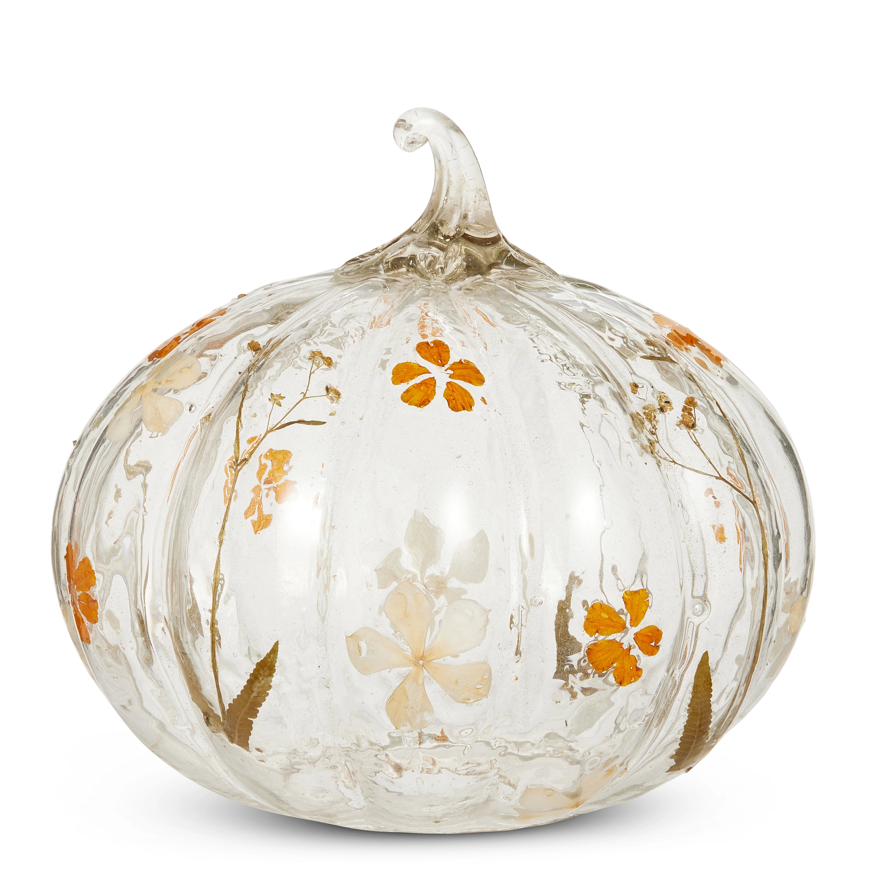 Clear Glass Flower Pumpkin