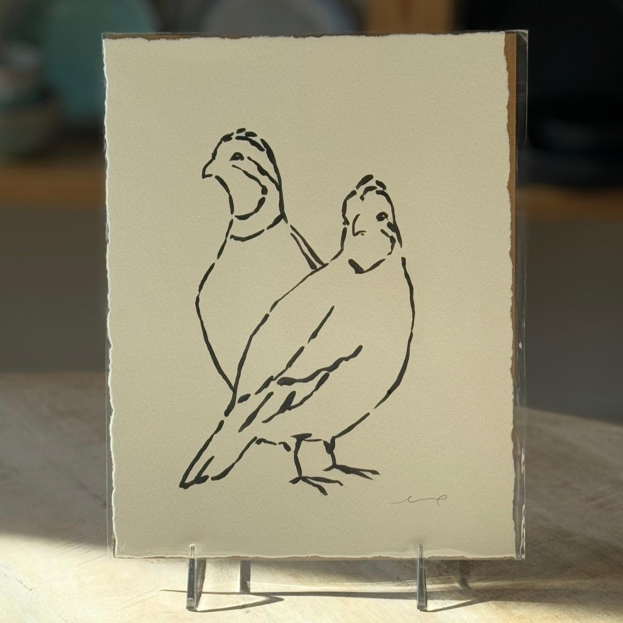 LELLO CO. Black + White Bird Paintings