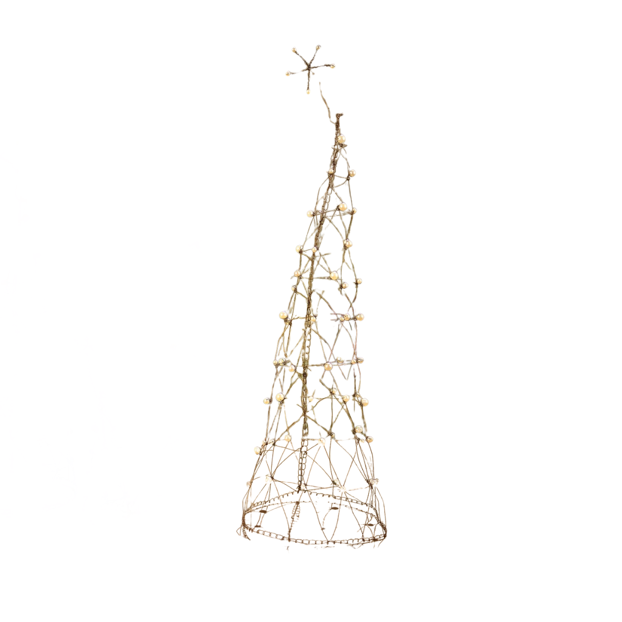 Wire Cone Trees with Pearls