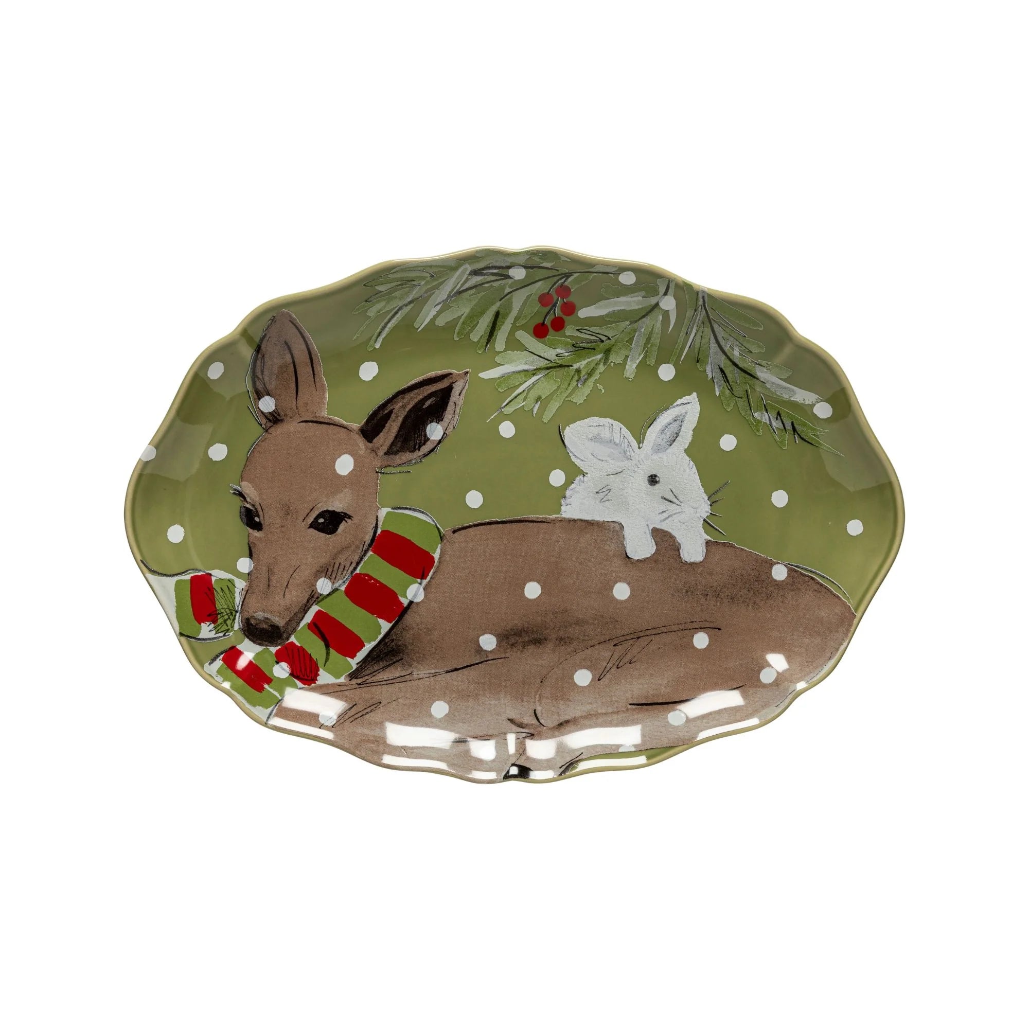 Deer Friends 13" Oval Platter