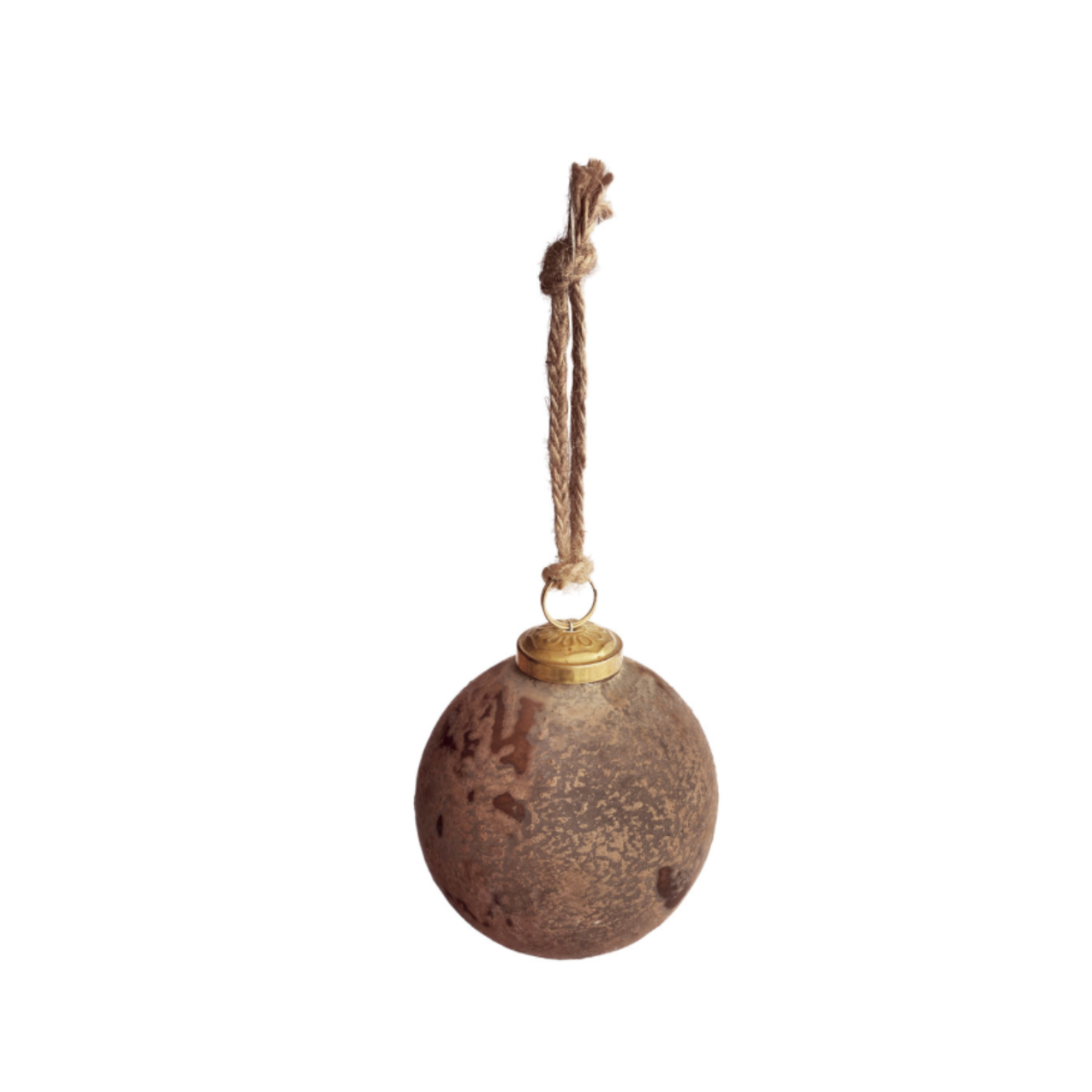 Recycled Glass Ornament in Distressed Finish