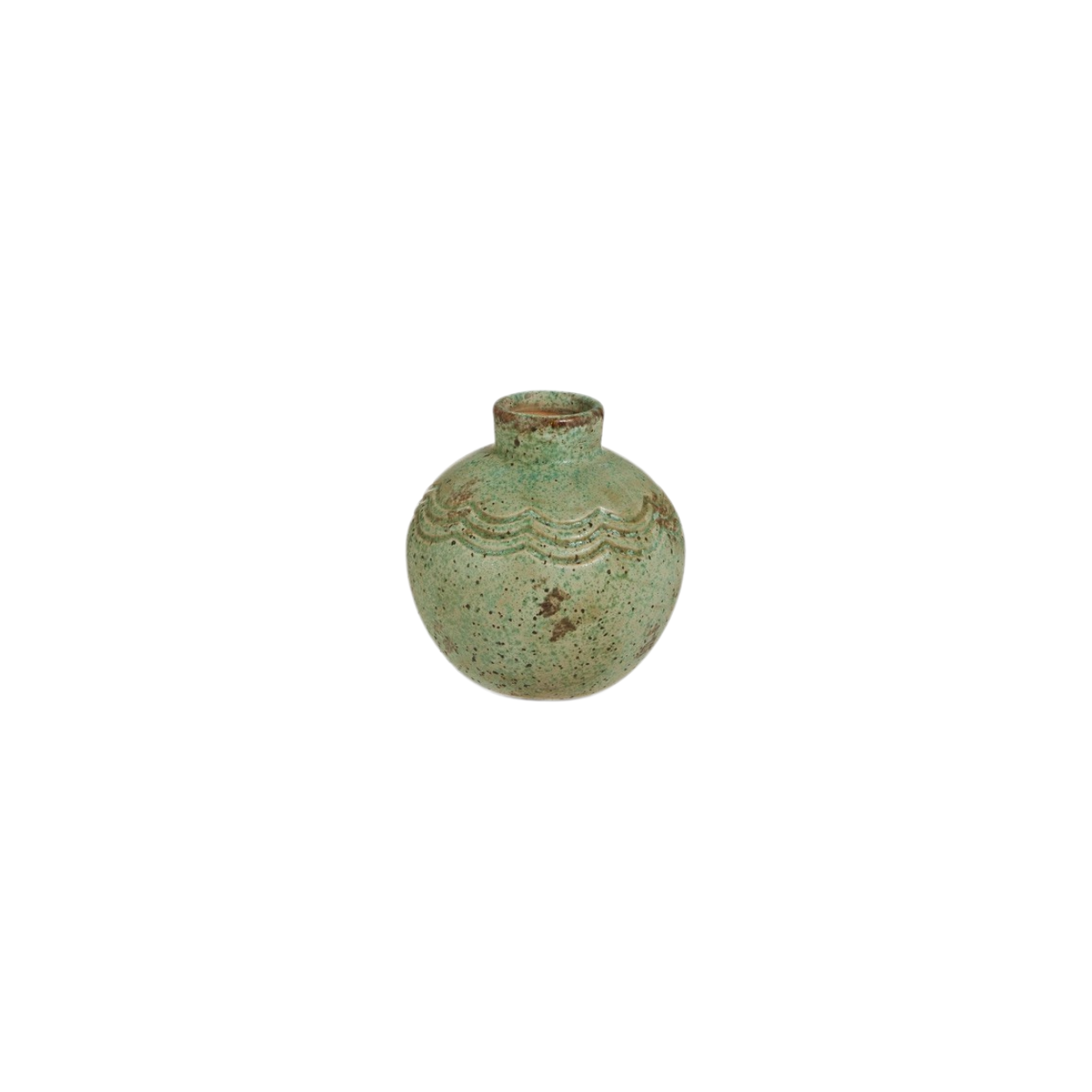 Mini Distressed Green Terracotta Bud Vase