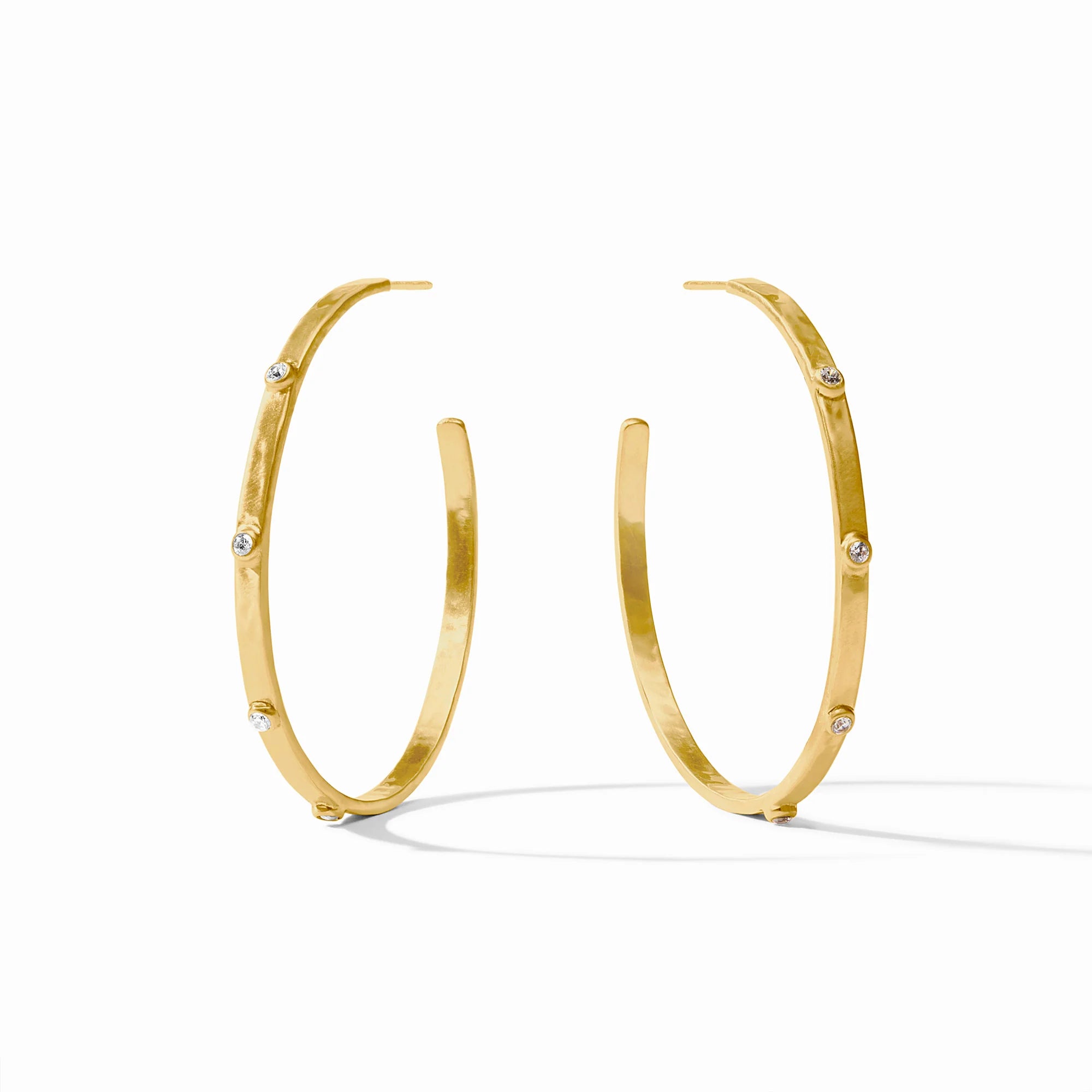 Julie Vos Gold Crescent Stone Hoop