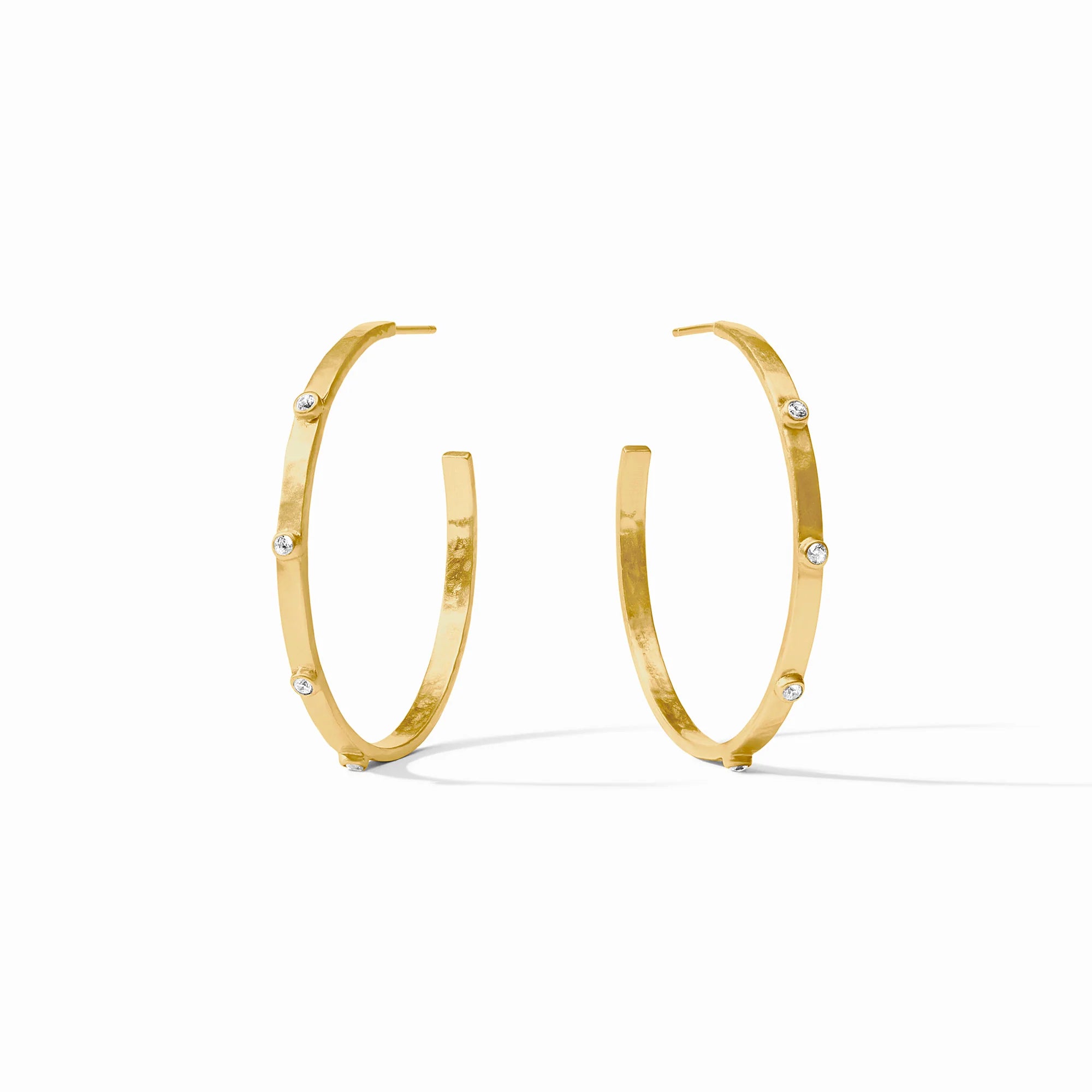 Julie Vos Gold Crescent Stone Hoop