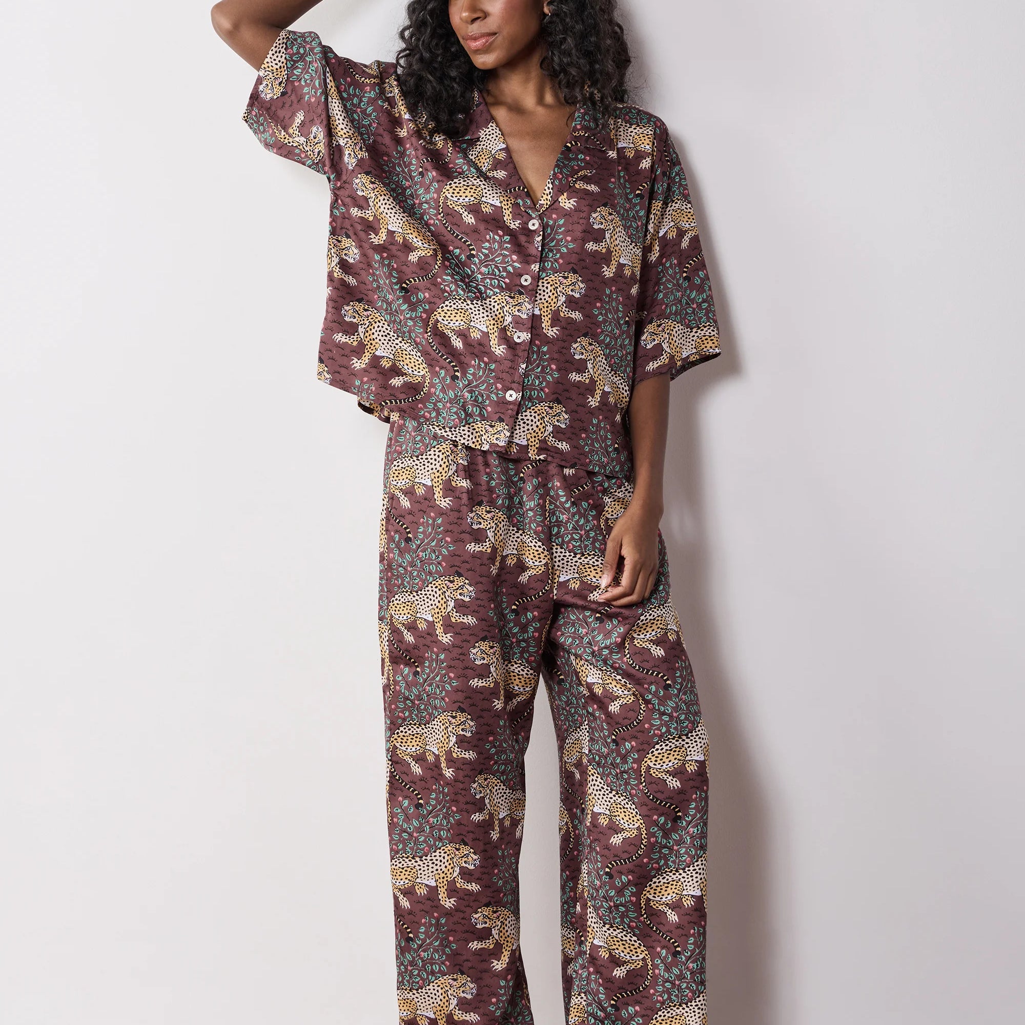 PrintFresh Bagheera Wildest Dreams Satin Pajama Set