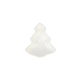 White ceramic Christmas tree ornament on a white background