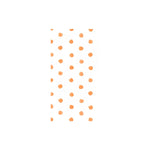 A vertical rectangular panel featuring a repeating pattern of small orange hand-drawn dots on a white background, centered on a solid white canvas.