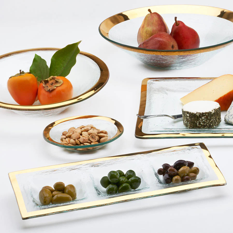 Roman Antique Three-Section Tray by Annieglass – Divided Glass Server ...