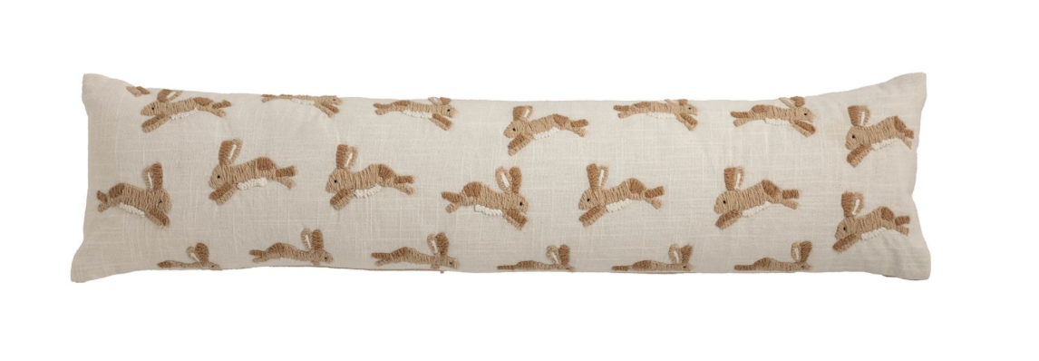 Spring Embroidered Lumbar Pillow