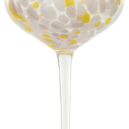 Blown Stemmed Confetti Champagne Coupe