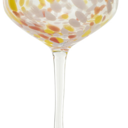 Blown Stemmed Confetti Champagne Coupe