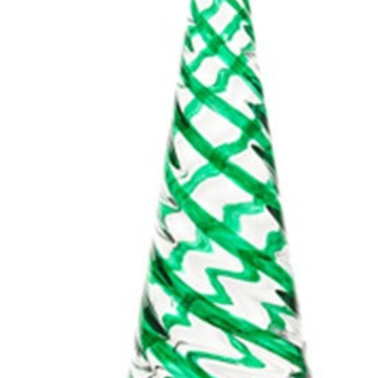 Green Swirl Glass Trees