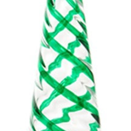 Green Swirl Glass Trees