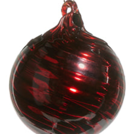 3" Red Swirl Ornament