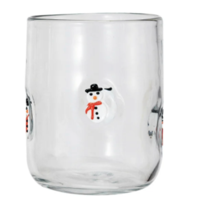 Drinking Glass w. Embedded Holiday Icon