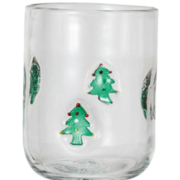 Drinking Glass w. Embedded Holiday Icon