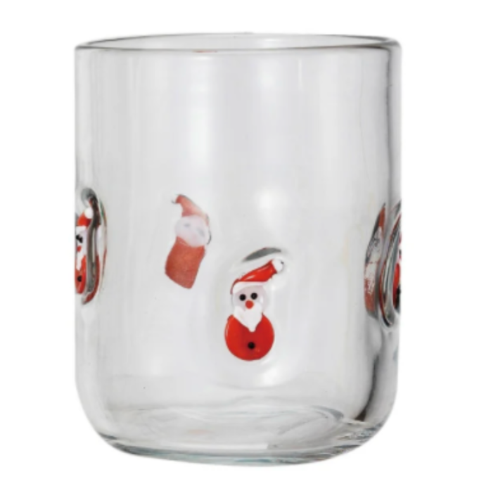 Drinking Glass w. Embedded Holiday Icon