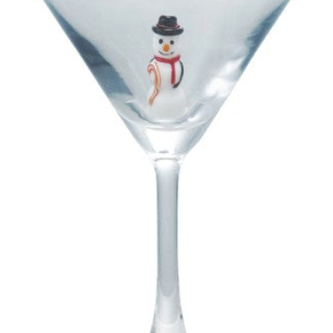 Martini Glass with Hand-Blown Holiday Icon