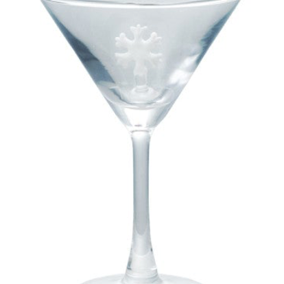 Martini Glass with Hand-Blown Holiday Icon