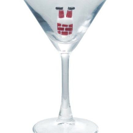 Martini Glass with Hand-Blown Holiday Icon