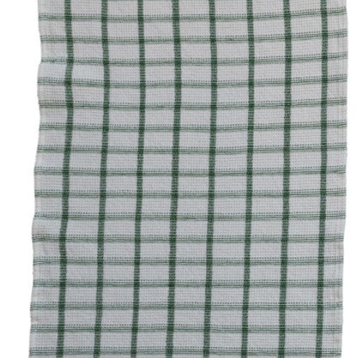 Cotton Waffle Weave Tea Towel w/ Stripes/Grid Pattern
