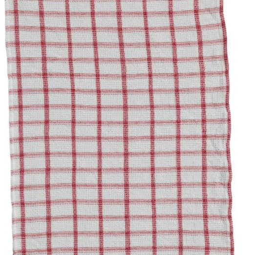 Cotton Waffle Weave Tea Towel w/ Stripes/Grid Pattern