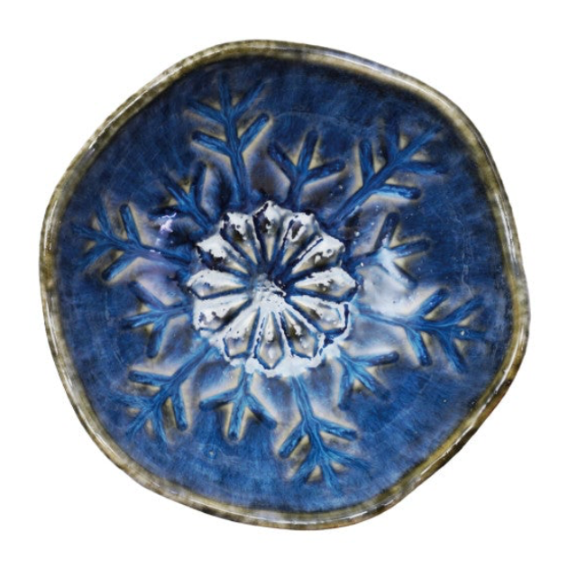 De-bossed Stoneware Organic Shaped Bowl