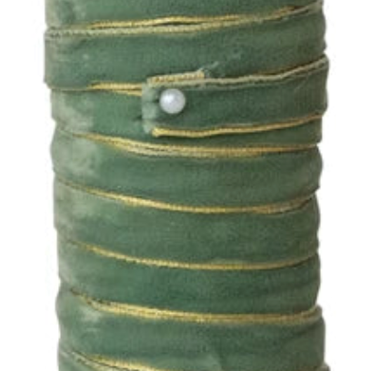 10 Yard Velvet Ribbon with Metallic Edges