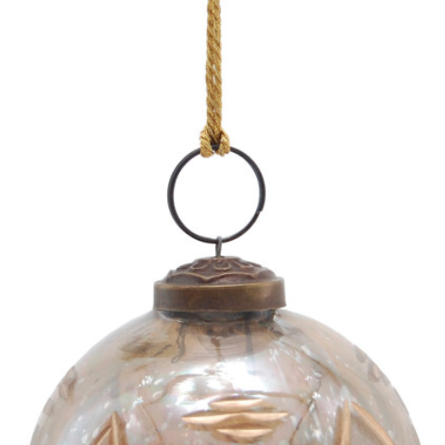 Etched Glass Ball Ornament