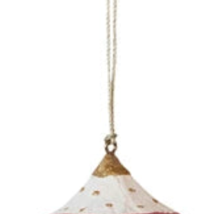 Handmade Paper Mache Ornament w. Gold Details
