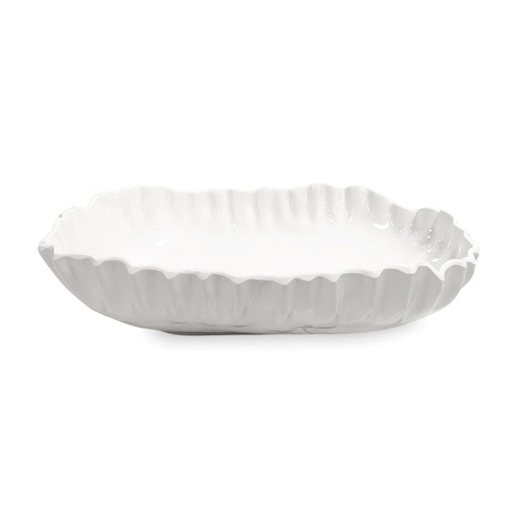 VIDA Bloom Pinched Large Oval Bowl (White)