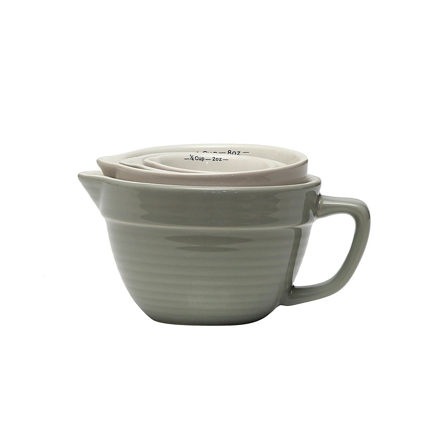 Stoneware Batter Bowl Measuring Cups