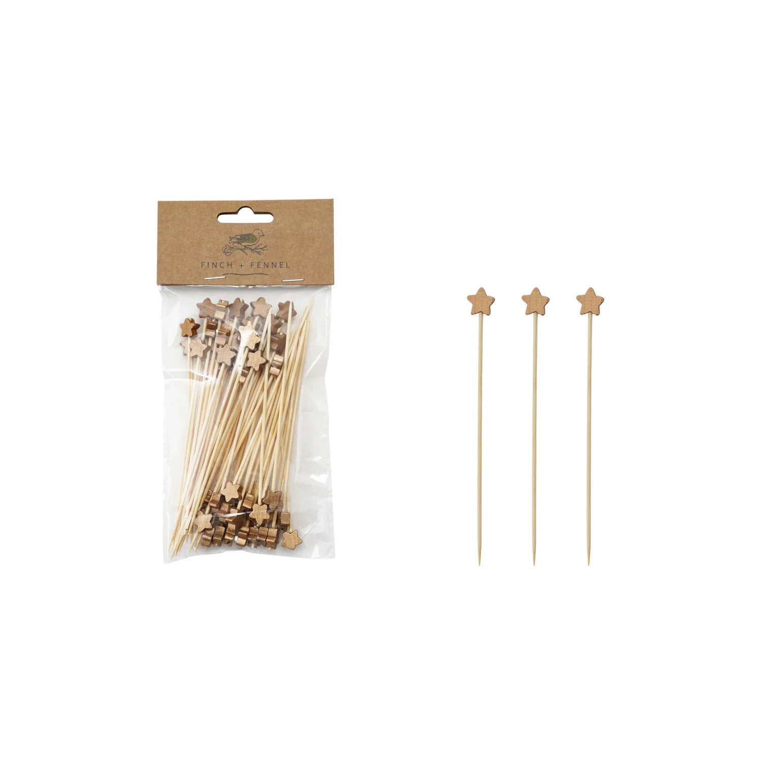 Holiday Bamboo Appetizer Skewers with Decorative Tops