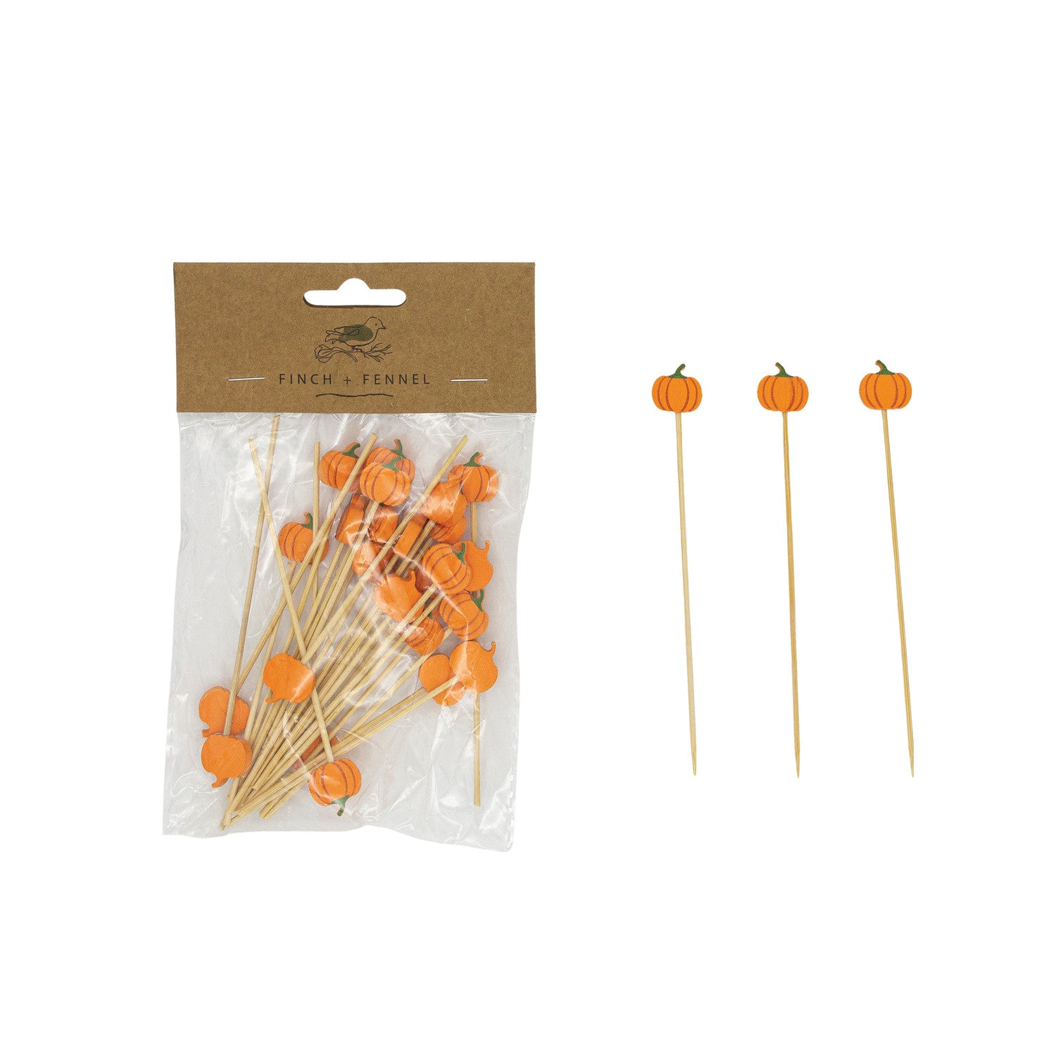 Fall Bamboo Appetizer Skewers with Decorative Tops