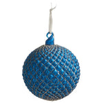 6" Cobalt Blue Quilted Ball Ornament