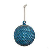 4" Cobalt Blue Quilted Ball Ornament