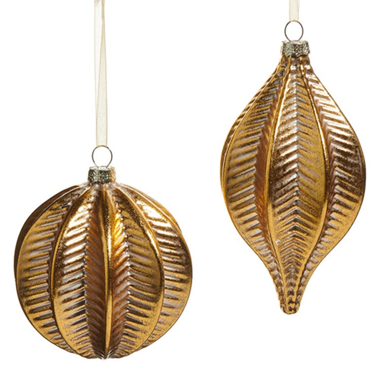 4" Gold Spine Ornament