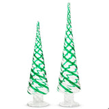 16" Green Swirl Trees