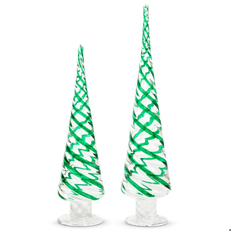 16" Green Swirl Trees