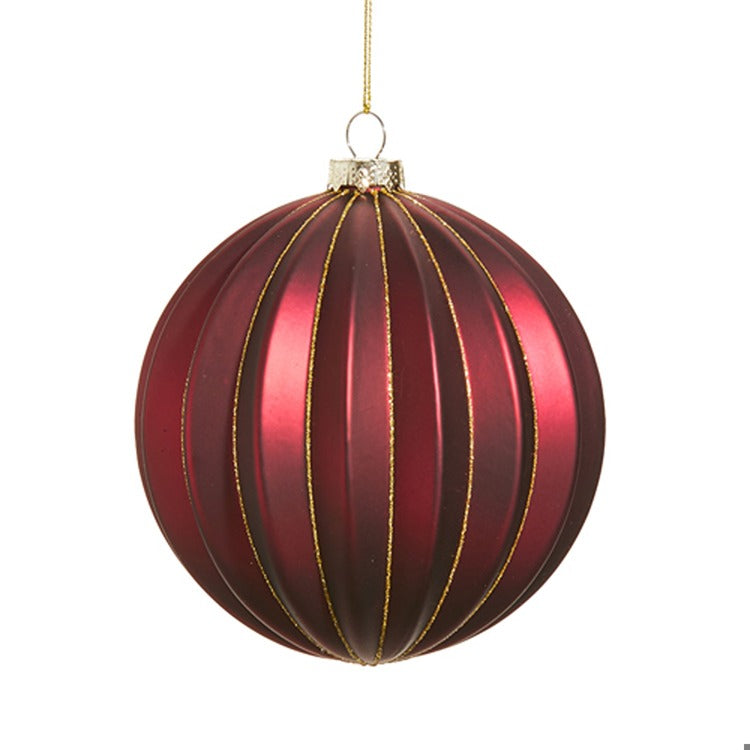5" Berry Ribbed Ball Ornament