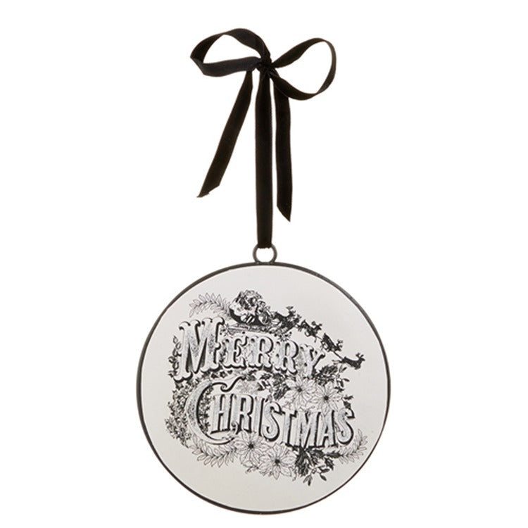6" Vintage Merry Christmas Disc Ornament