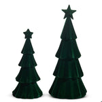 15.5" Green Flocked Trees