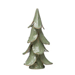 8" Round x 15-1/2"H Handmade Stoneware Tree, Reactive Glaze, Mint Color
