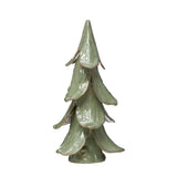 8" Round x 15-1/2"H Handmade Stoneware Tree, Reactive Glaze, Mint Color