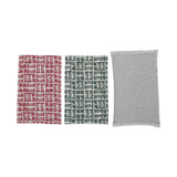 Stonewashed Cotton Printed & Waffle Weave Tea Towels, Set of 3